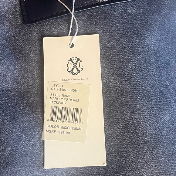 CXL by Christian Lacroix Marley PU Denim Backpack - Indigo NWT - Picture 6 of 8